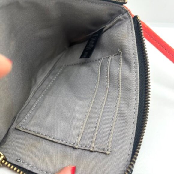 3/$30 FOSSIL DOT PRINT PATTERN WRISTLET WALLET CREAM BLACK HOT PINK PLEATHER - Picture 14 of 16